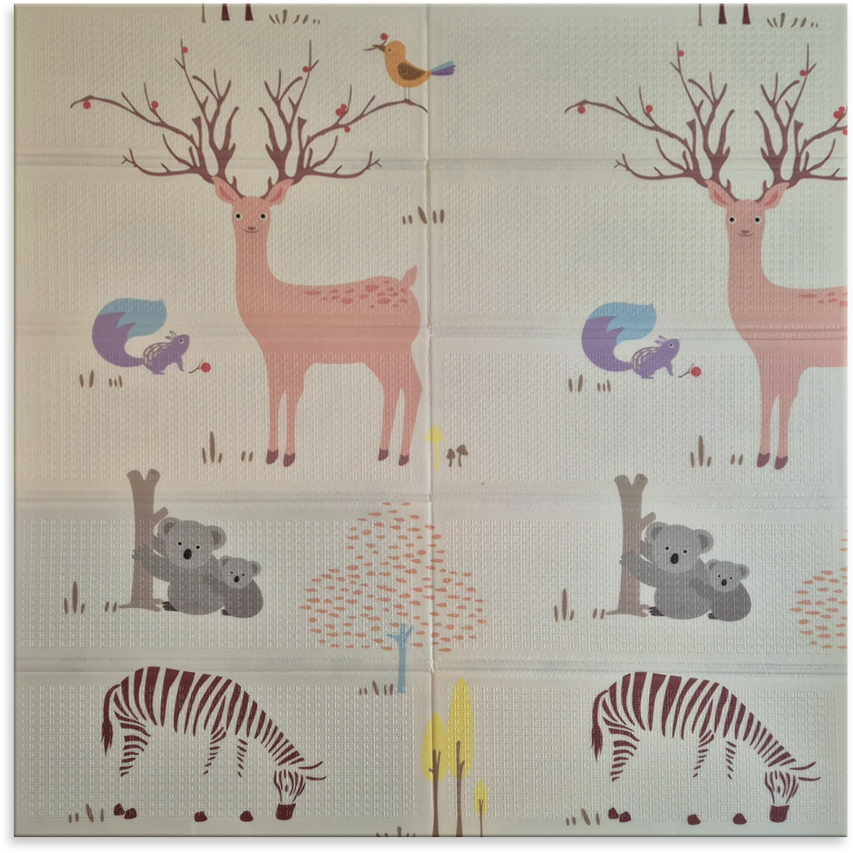 Sklopiva dvostrana podloga za igru i puzanje - Prijatelji Životinja 180x120 cm