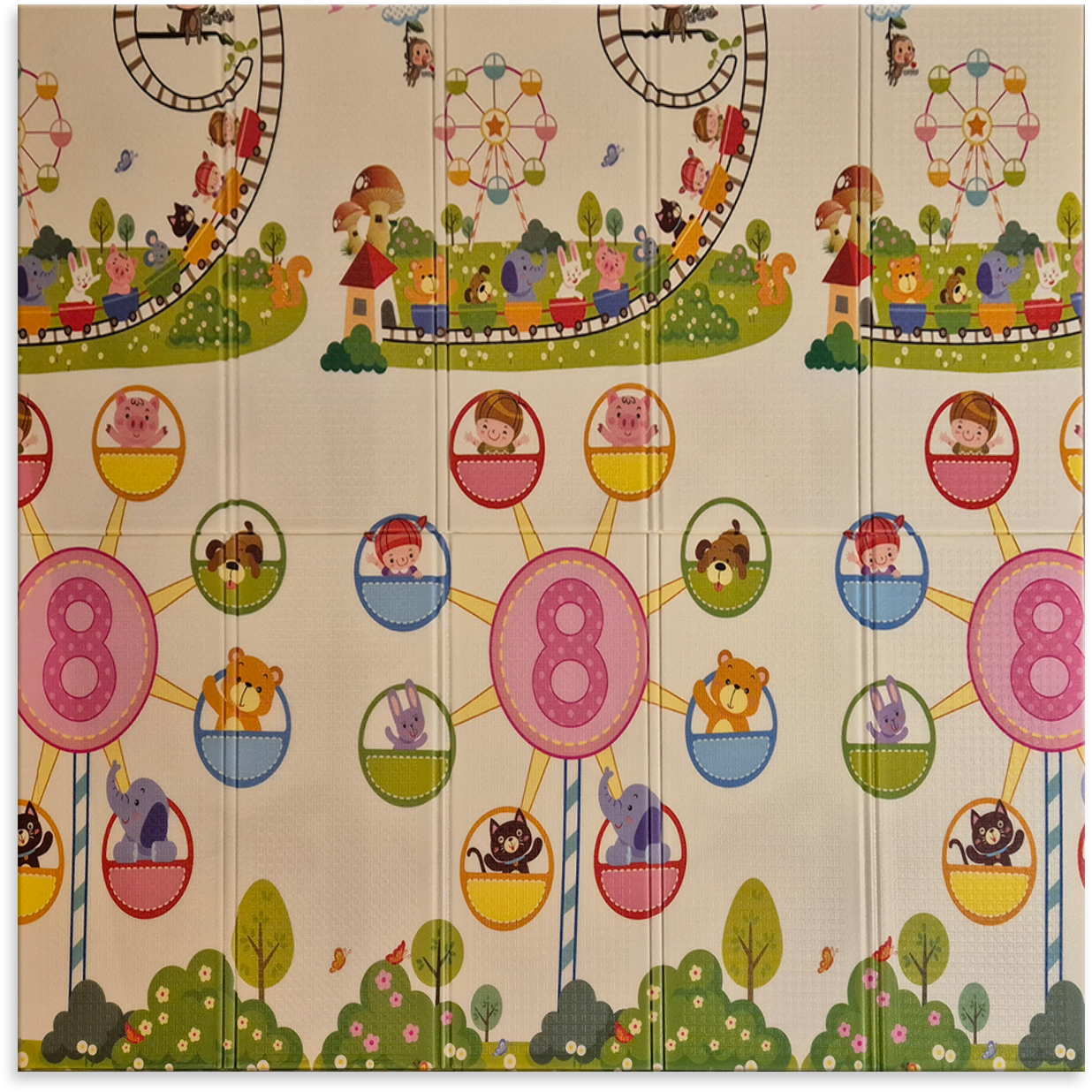 Sklopiva dvostrana podloga za igru i puzanje - Bambinoland 180x150 cm