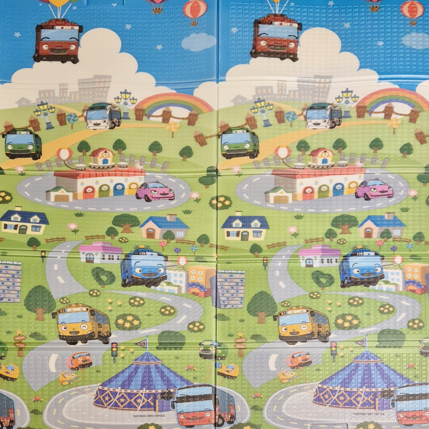 Sklopiva dvostrana podloga za igru i puzanje  - Grad Snova 200x180 cm