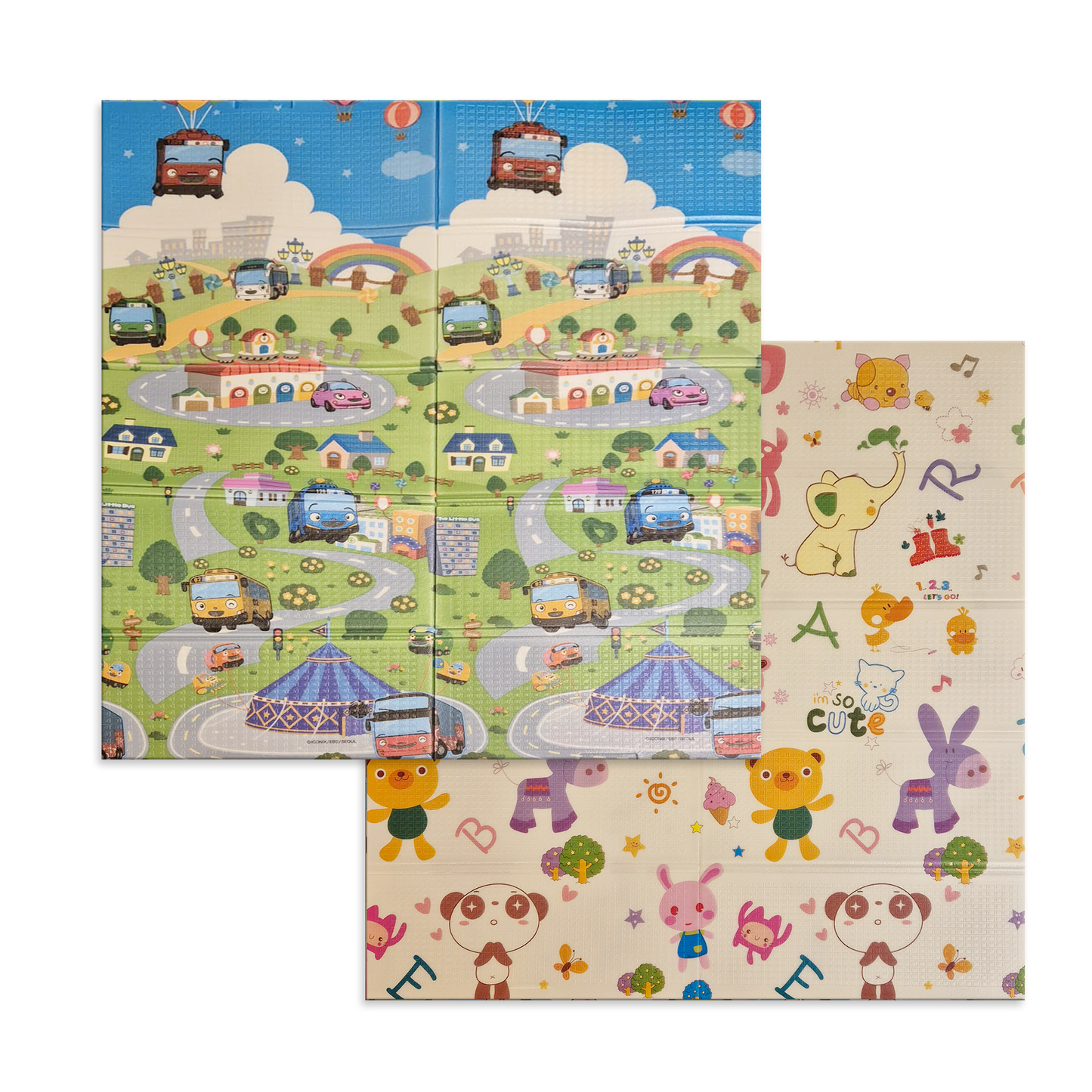 Sklopiva dvostrana podloga za igru i puzanje  - Grad Snova 200x180 cm