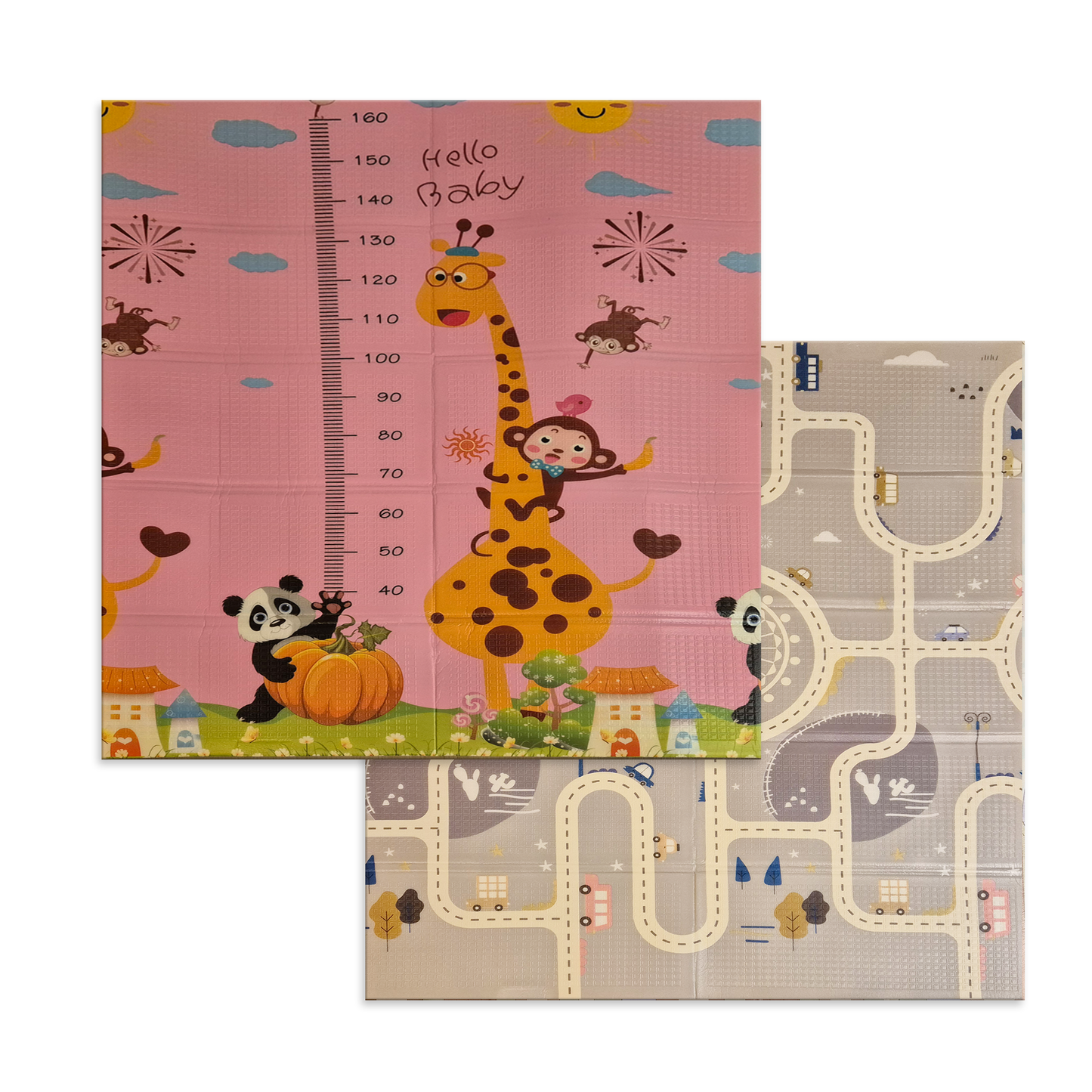 Sklopiva dvostrana podloga za igru i puzanje  -  Hello Baby 180x120 cm