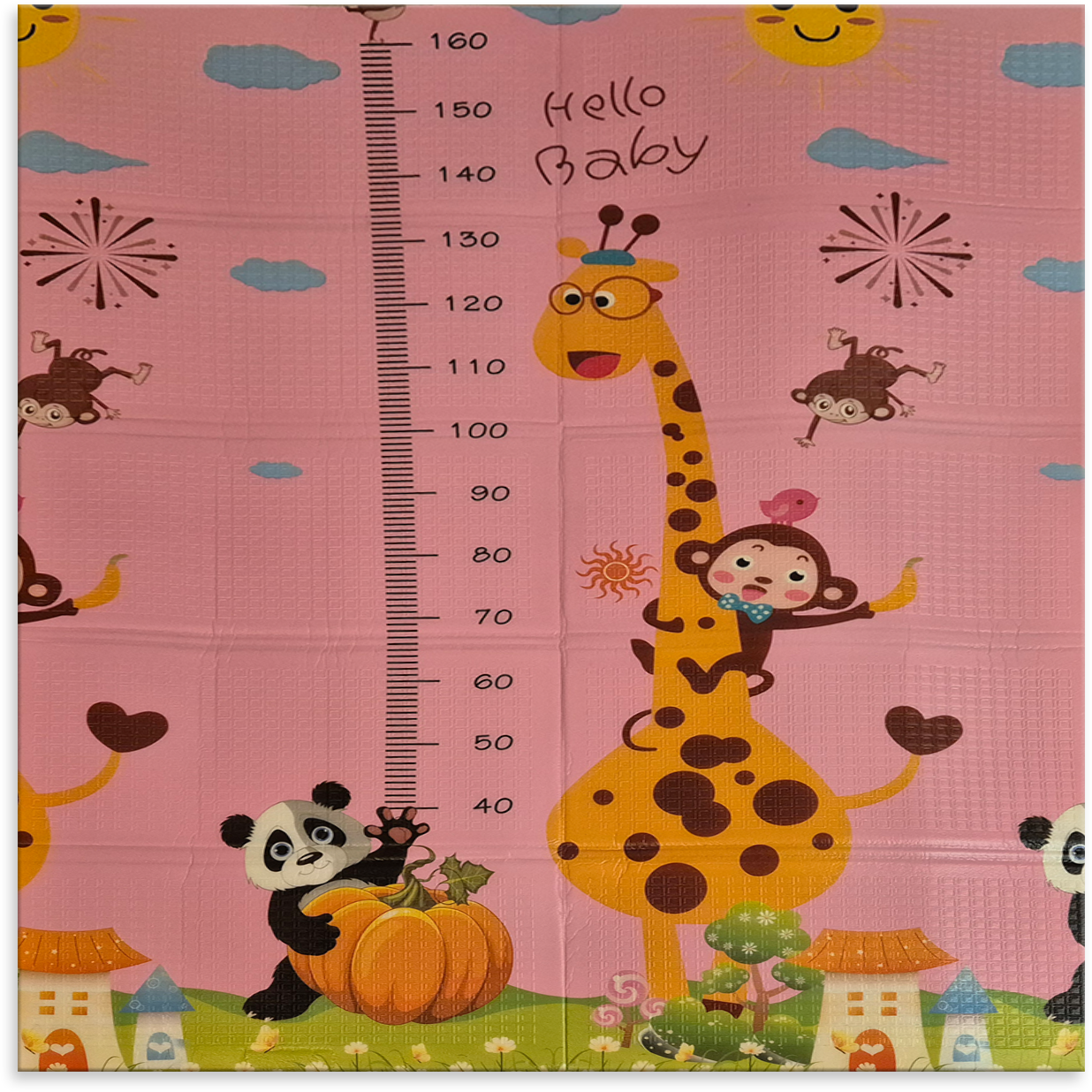 Sklopiva dvostrana podloga za igru i puzanje  -  Hello Baby 180x120 cm