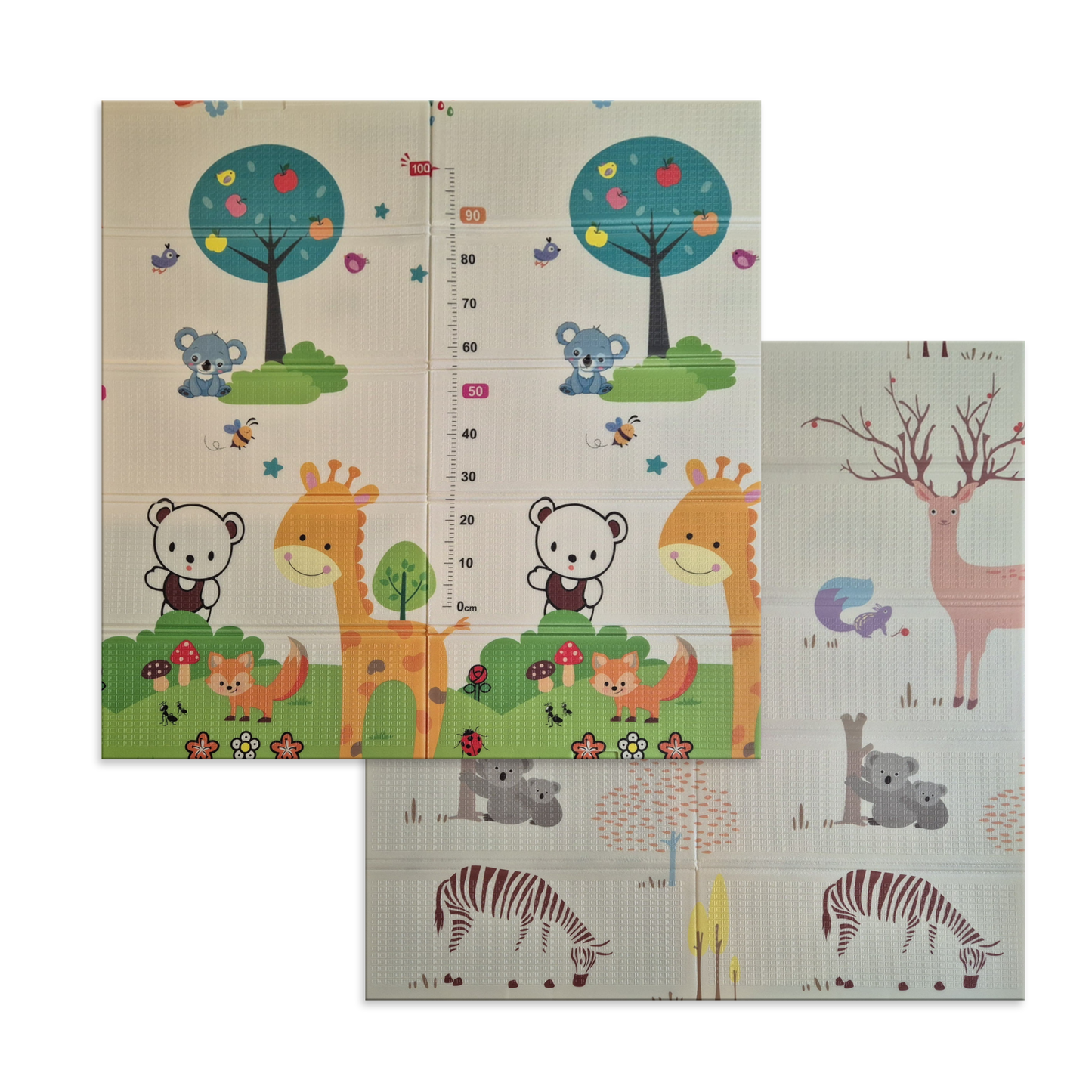 Sklopiva dvostrana podloga za igru i puzanje  -Prijatelji Životinja 180x150 cm