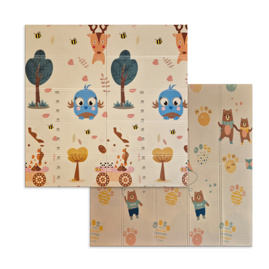 Sklopiva dvostrana podloga za igru i puzanje  - Radoznala Sova 180x150 cm