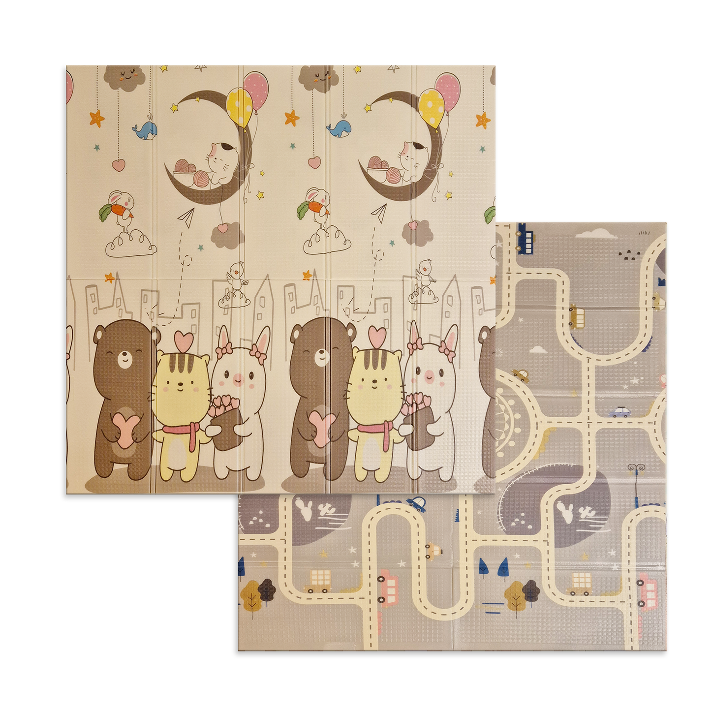 Sklopiva dvostrana podloga za igru i puzanje  -  Veselo Društvo 180x120 cm