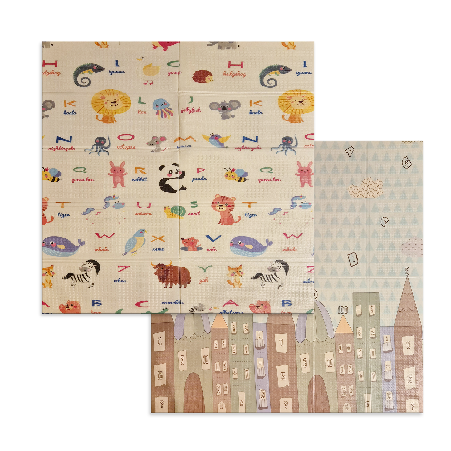 Sklopiva dvostrana podloga za igru i puzanje  - Zoo Abeceda 180x150 cm