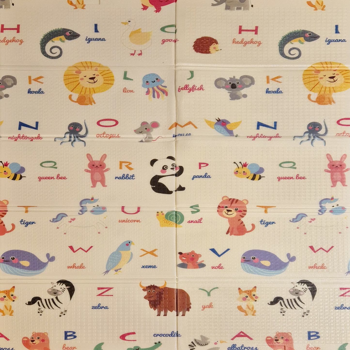 Sklopiva dvostrana podloga za igru i puzanje  - Zoo Abeceda 180x150 cm