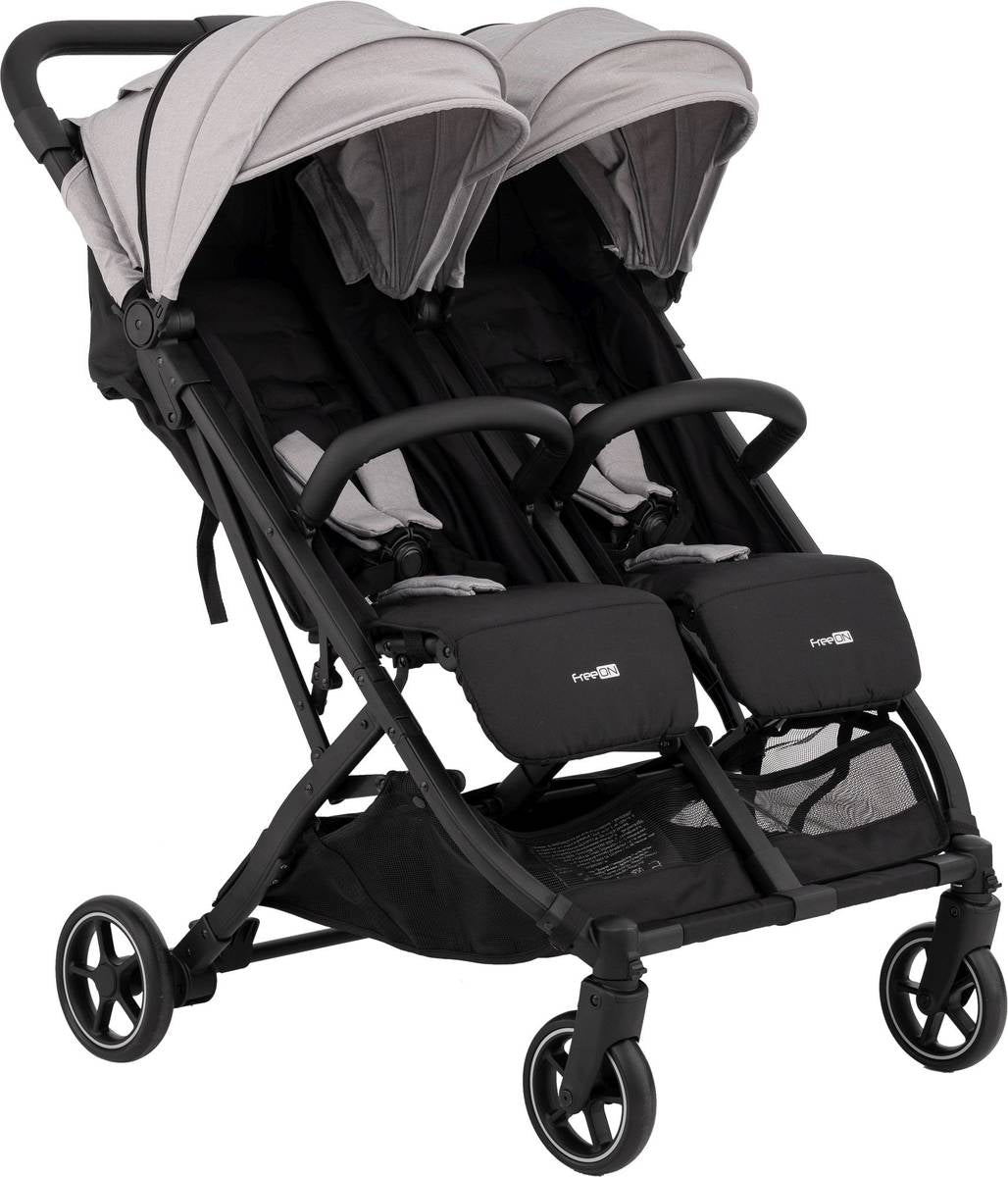 FREEON kolica za blizance Active Twin siva