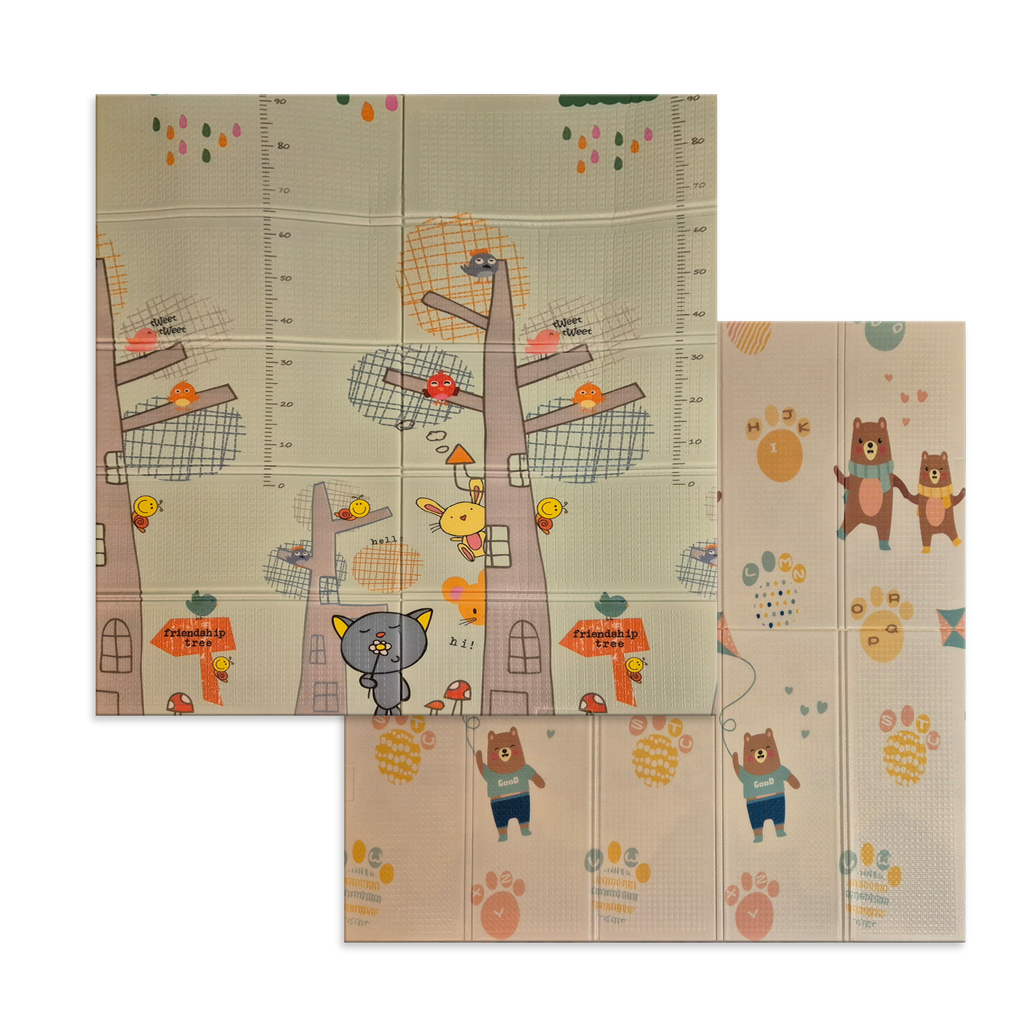 Sklopiva dvostrana podloga za igru i puzanje  - Drvo Prijateljstva 180x150 cm