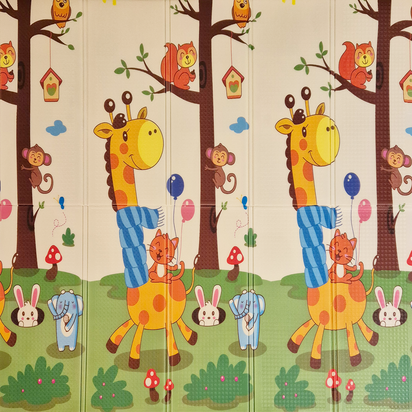 Sklopiva dvostrana podloga za igru i puzanje  - Šaljiva Žirafa 180x150 cm